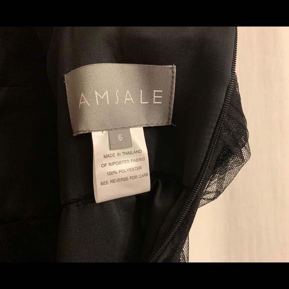 Amsale Black/Lace Tulle Bridesmaid Gown - Picture 4 of 4